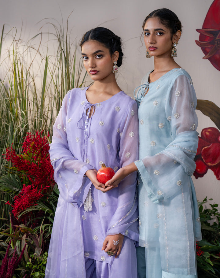 Noor-e-Booti Kurta set - Lavender