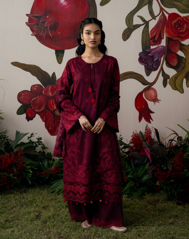 Mehrunisa Wine Lawn Set
