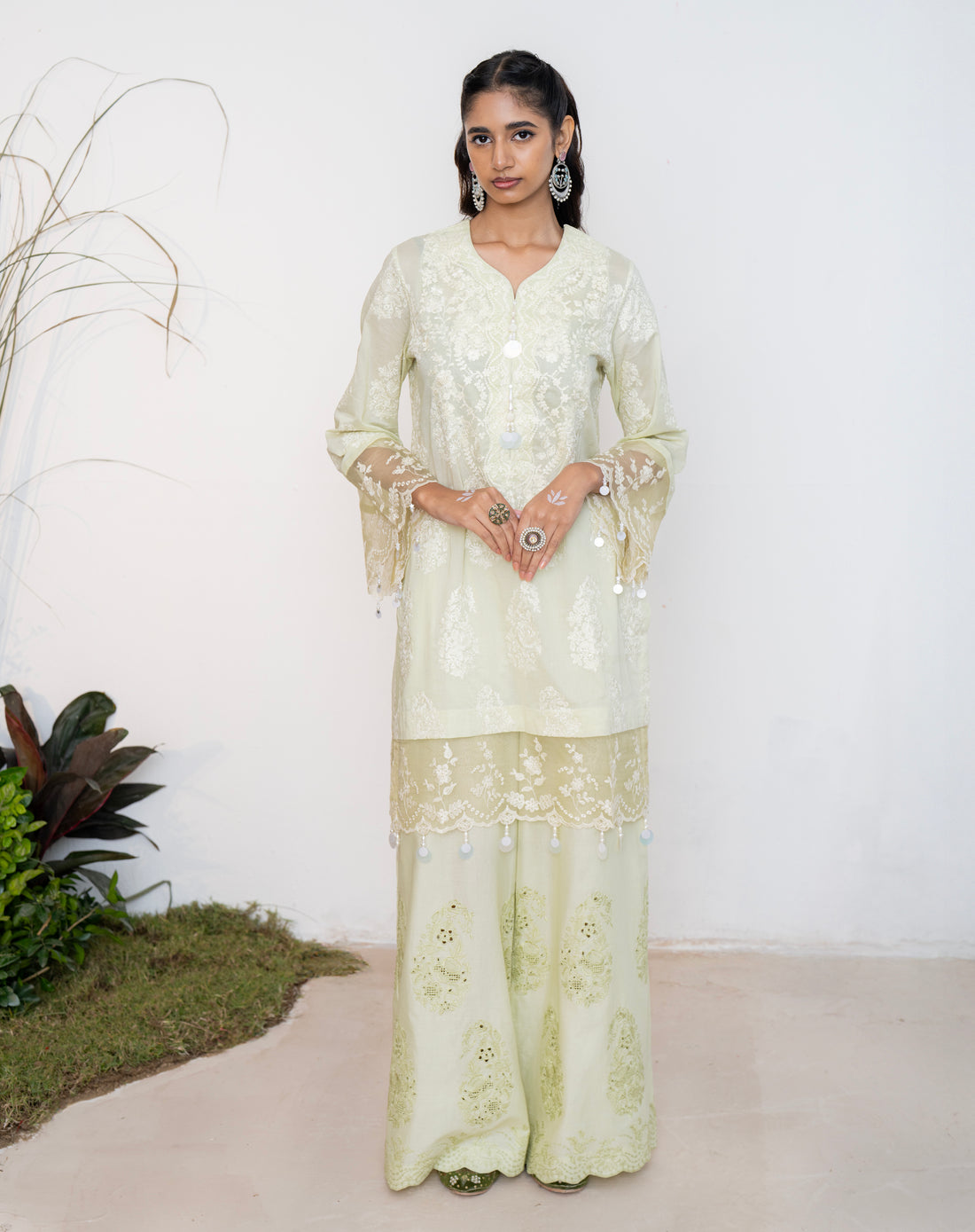 Shehnaaz Ivory Lemon Lawn Set