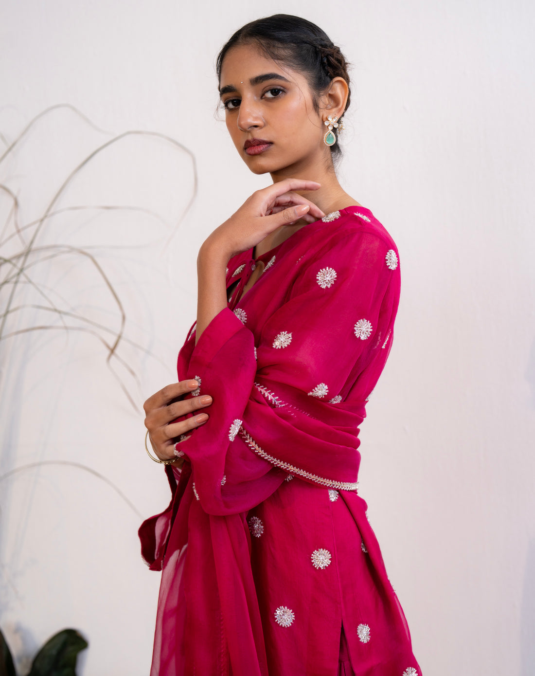 Noor-e-Booti Kurta Set - Pink