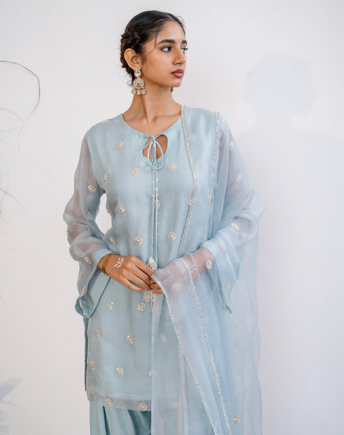 Noor-e-Booti Kurta Set - Ocean Blue