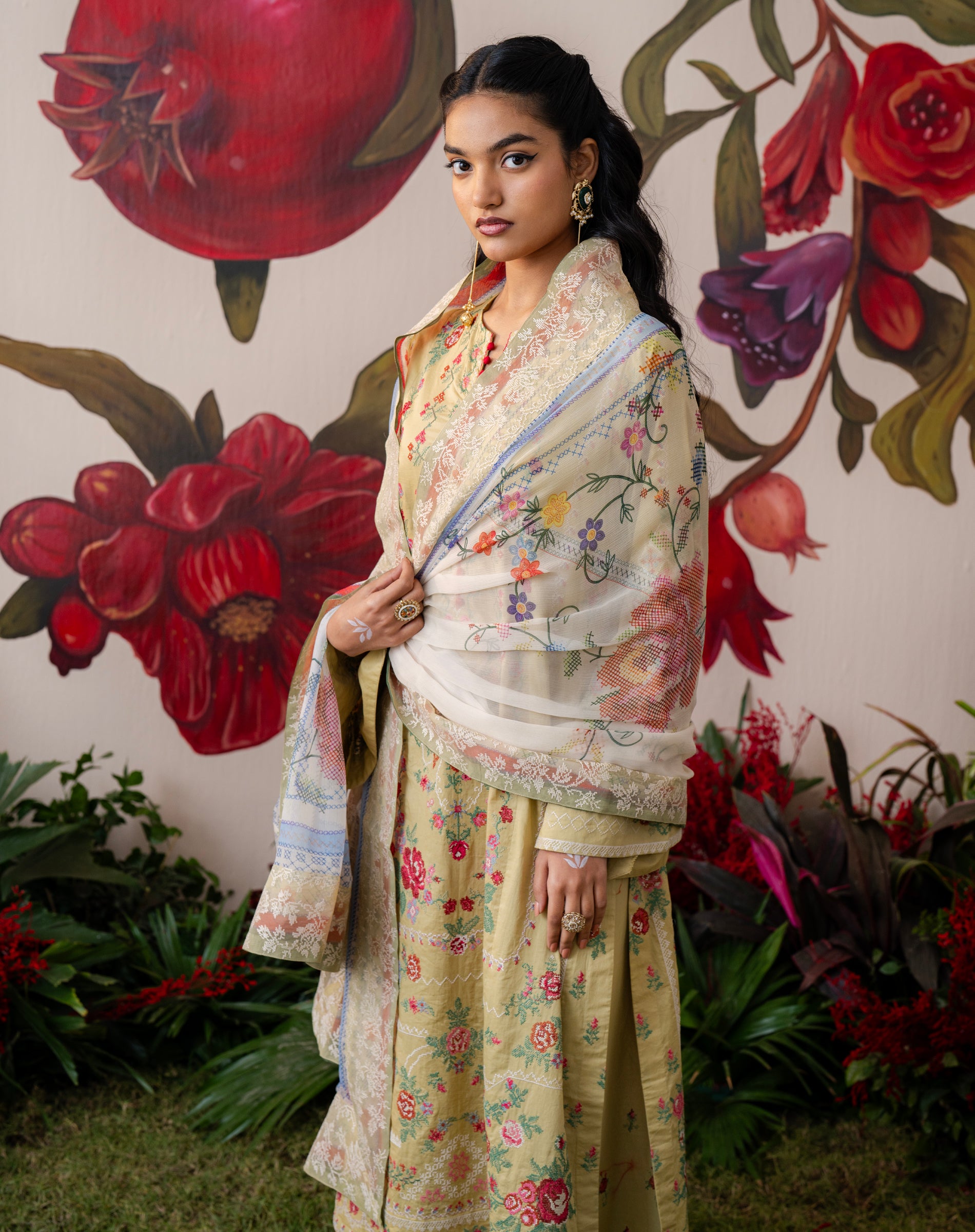 Basanti Phool Lawn Set