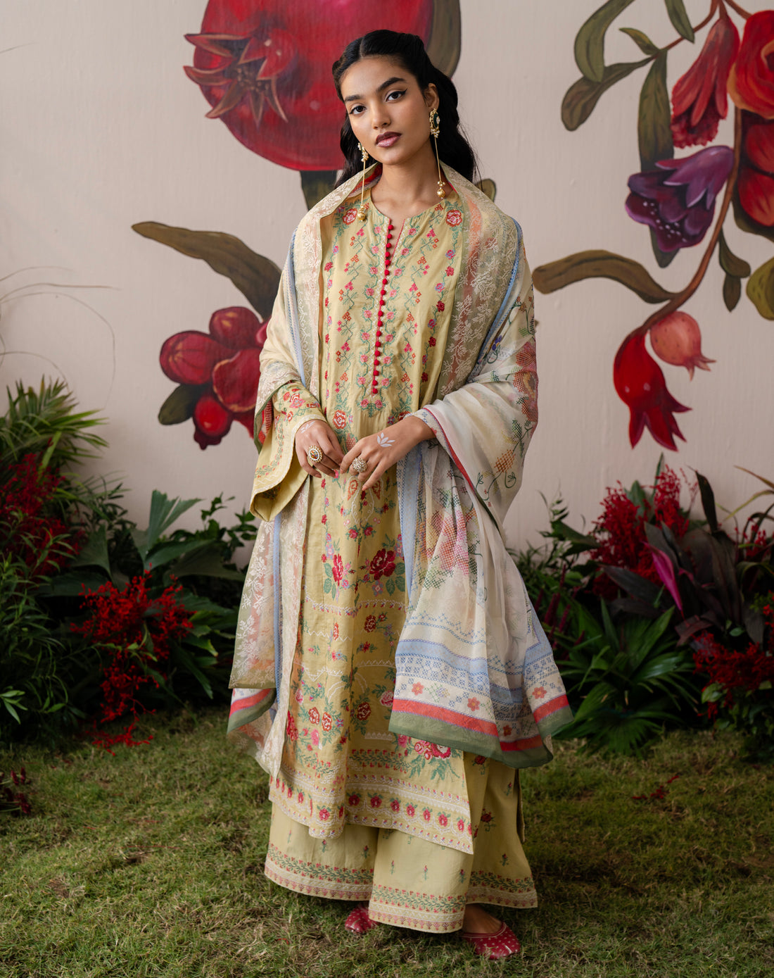 Basanti Phool Lawn Set
