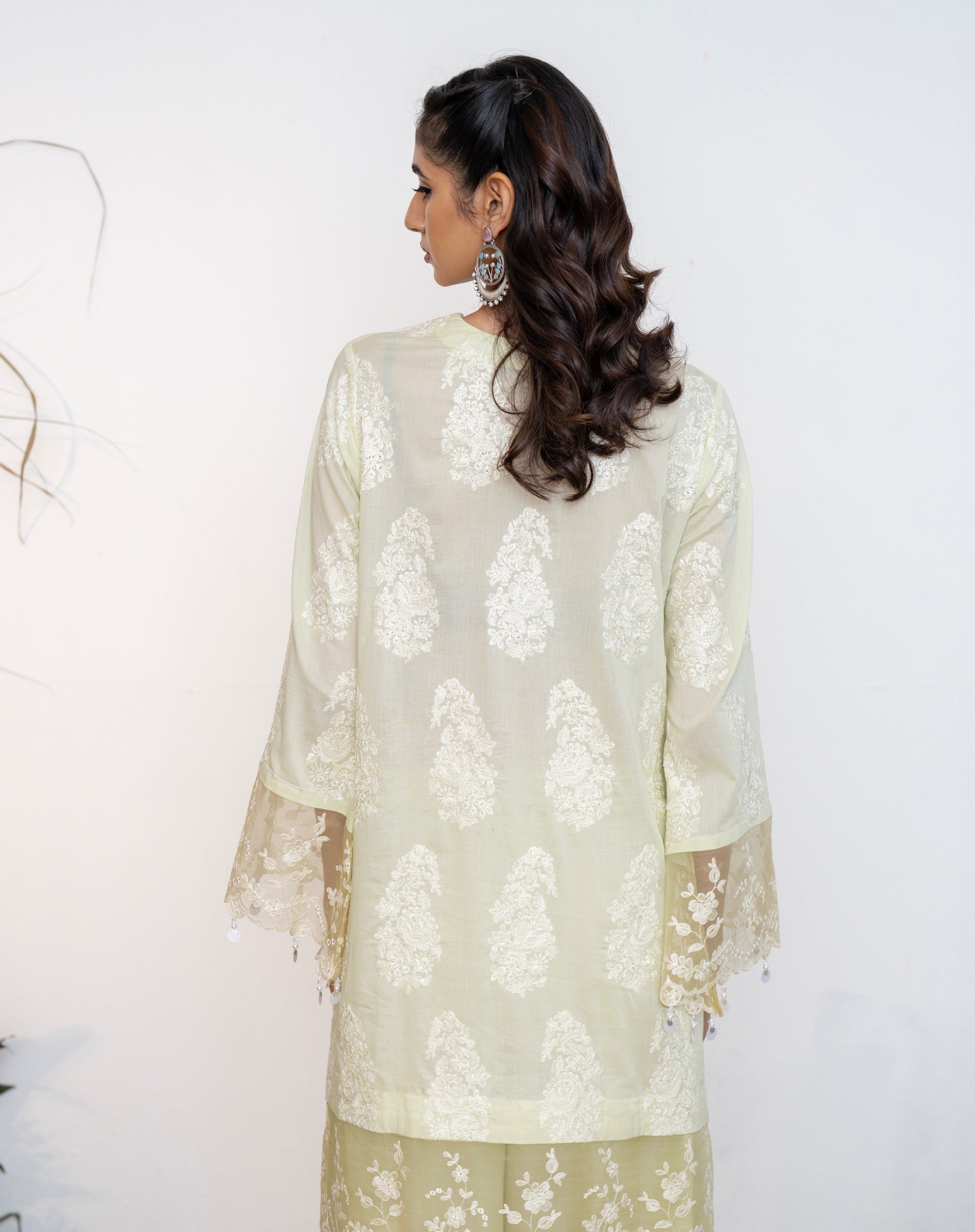 Shehnaaz Ivory Lemon Lawn Set