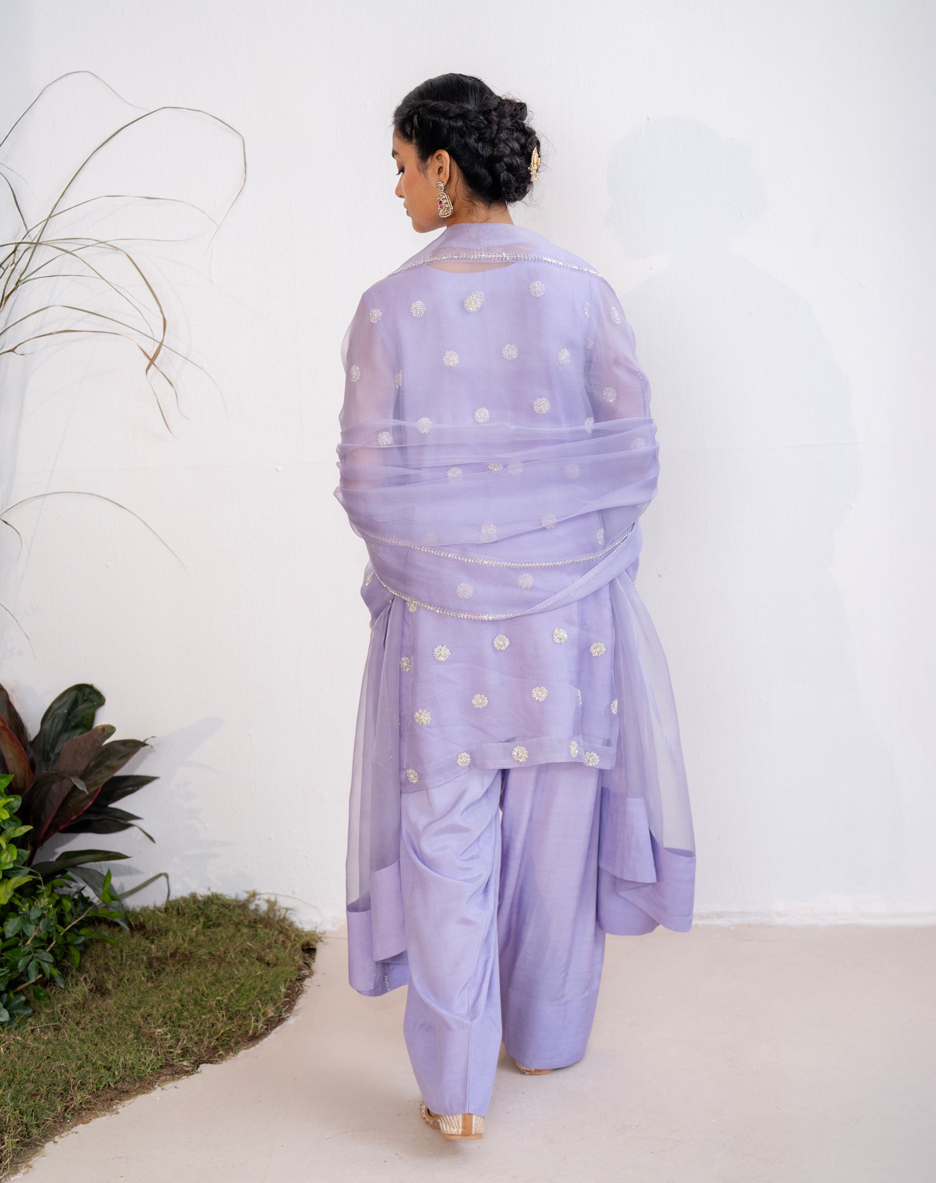 Noor-e-Booti Kurta set - Lavender