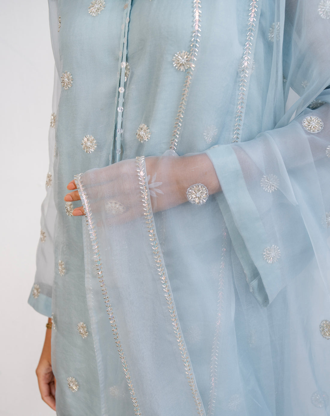 Noor-e-Booti Kurta Set - Ocean Blue