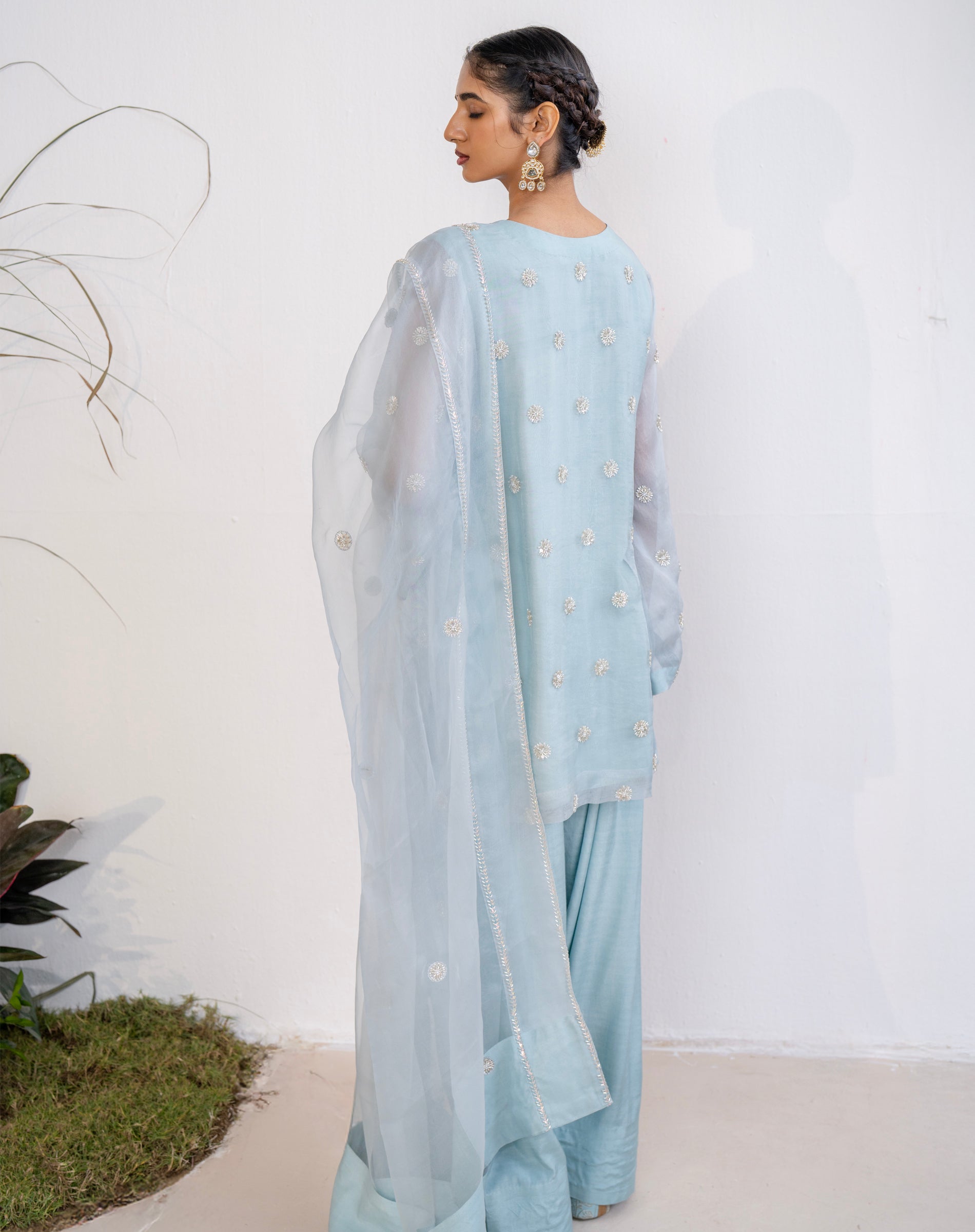Noor-e-Booti Kurta Set - Ocean Blue