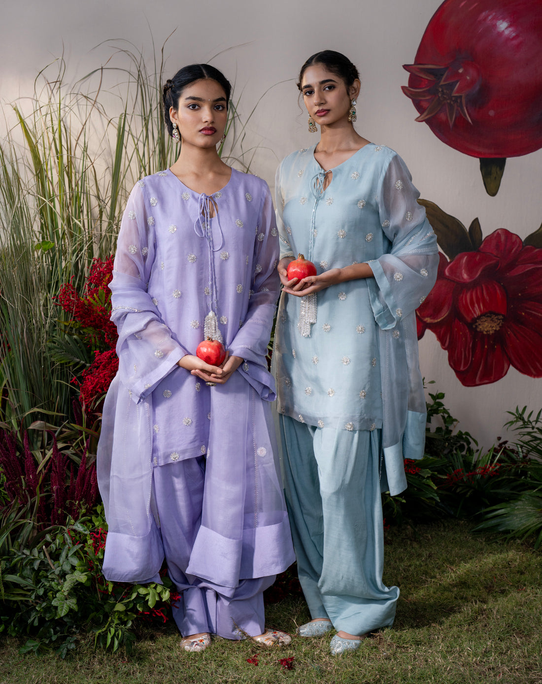Noor-e-Booti Kurta set - Lavender