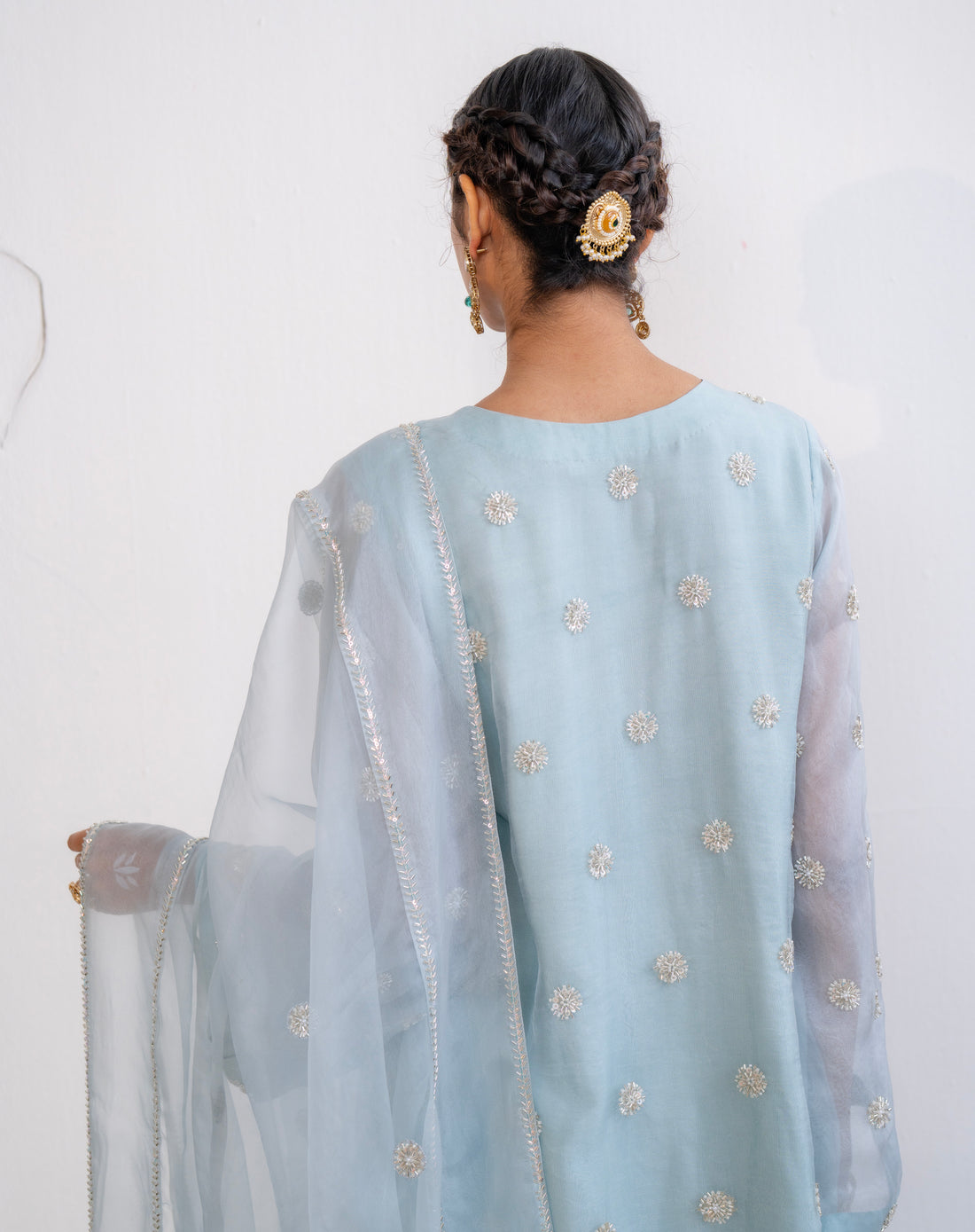 Noor-e-Booti Kurta Set - Ocean Blue