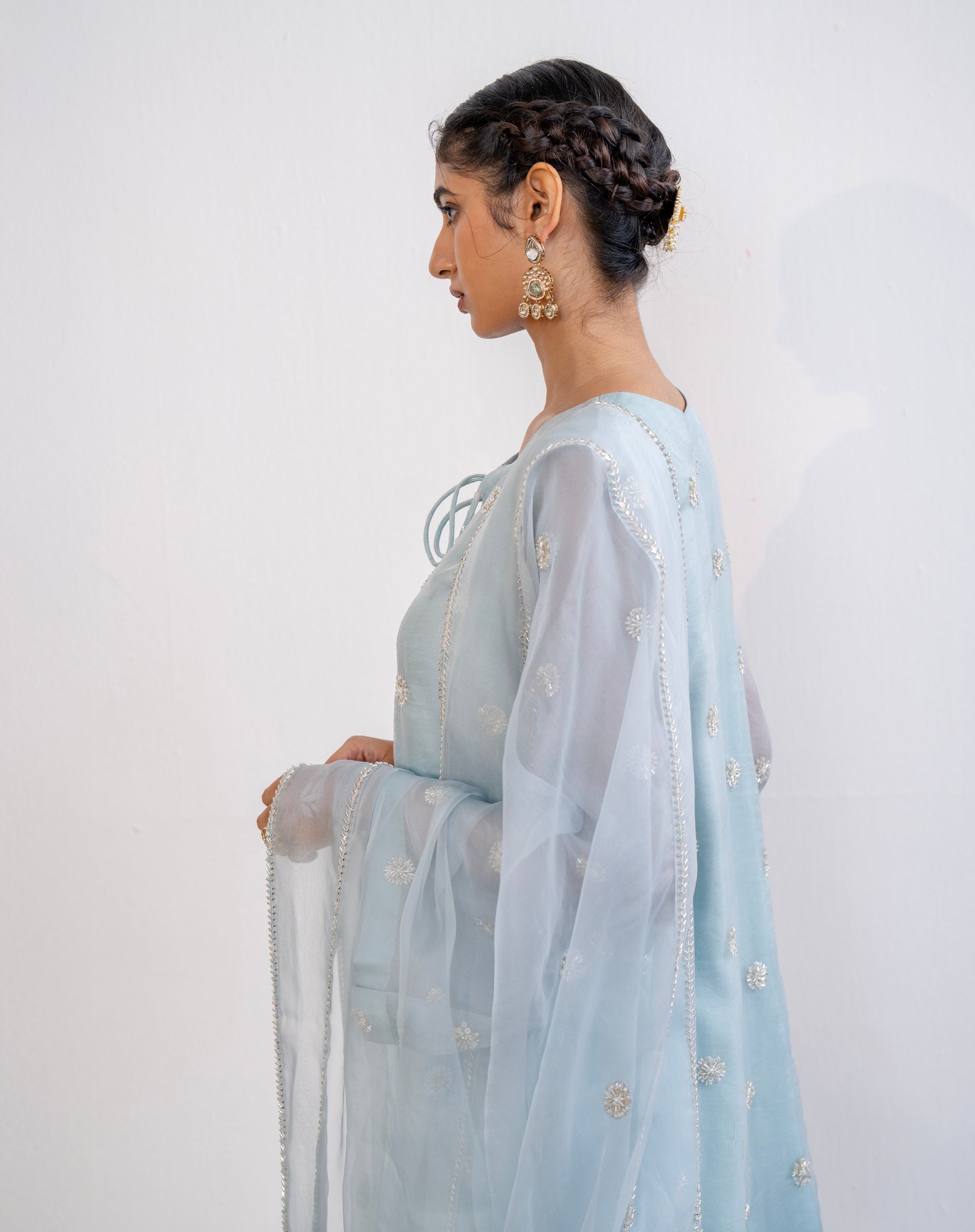 Noor-e-Booti Kurta Set - Ocean Blue