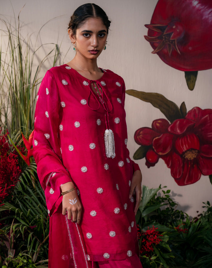 Noor-e-Booti Kurta Set - Pink