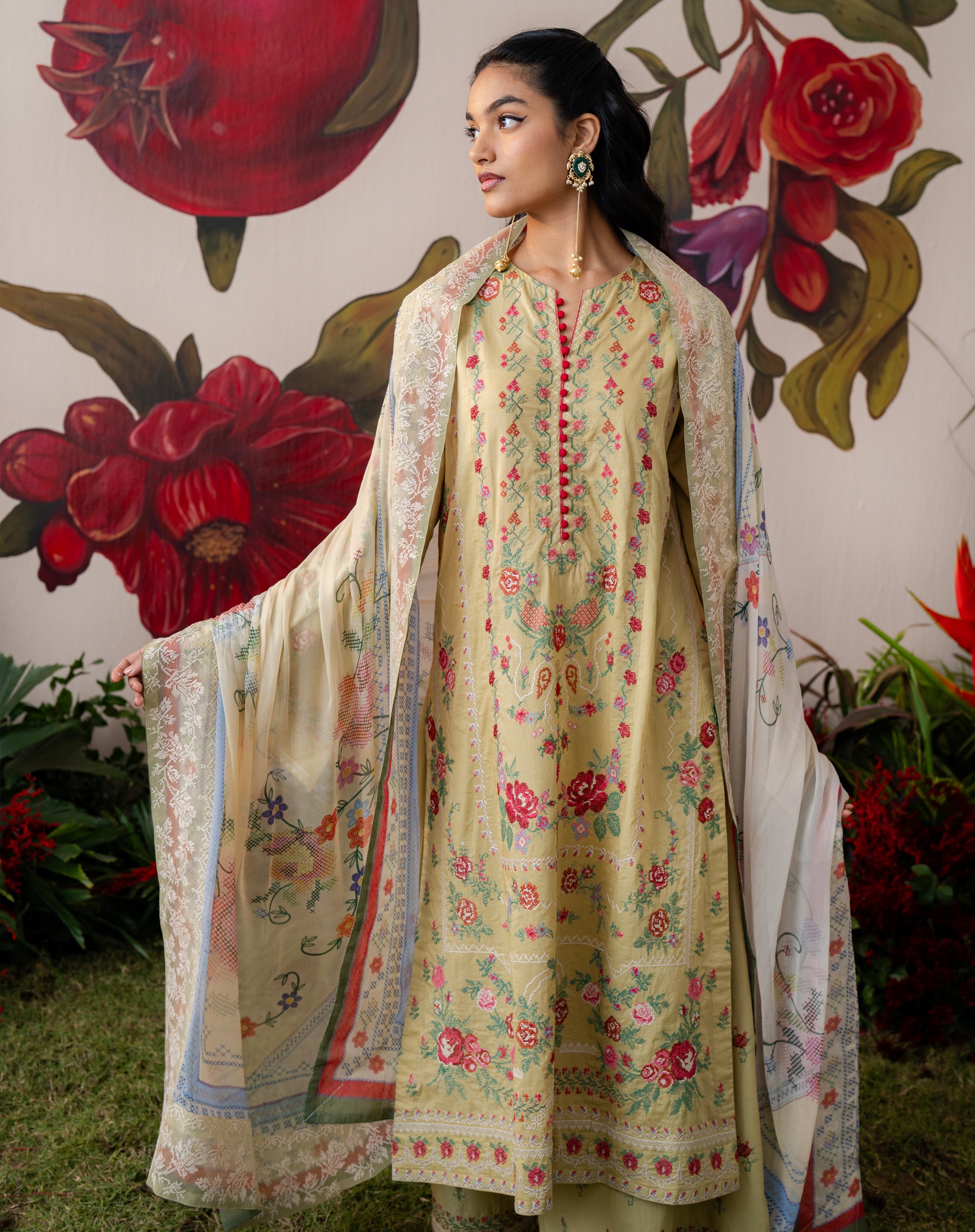 Basanti Phool Lawn Set