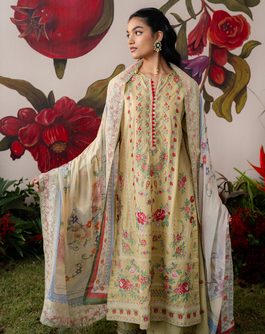 Basanti Phool Lawn Set