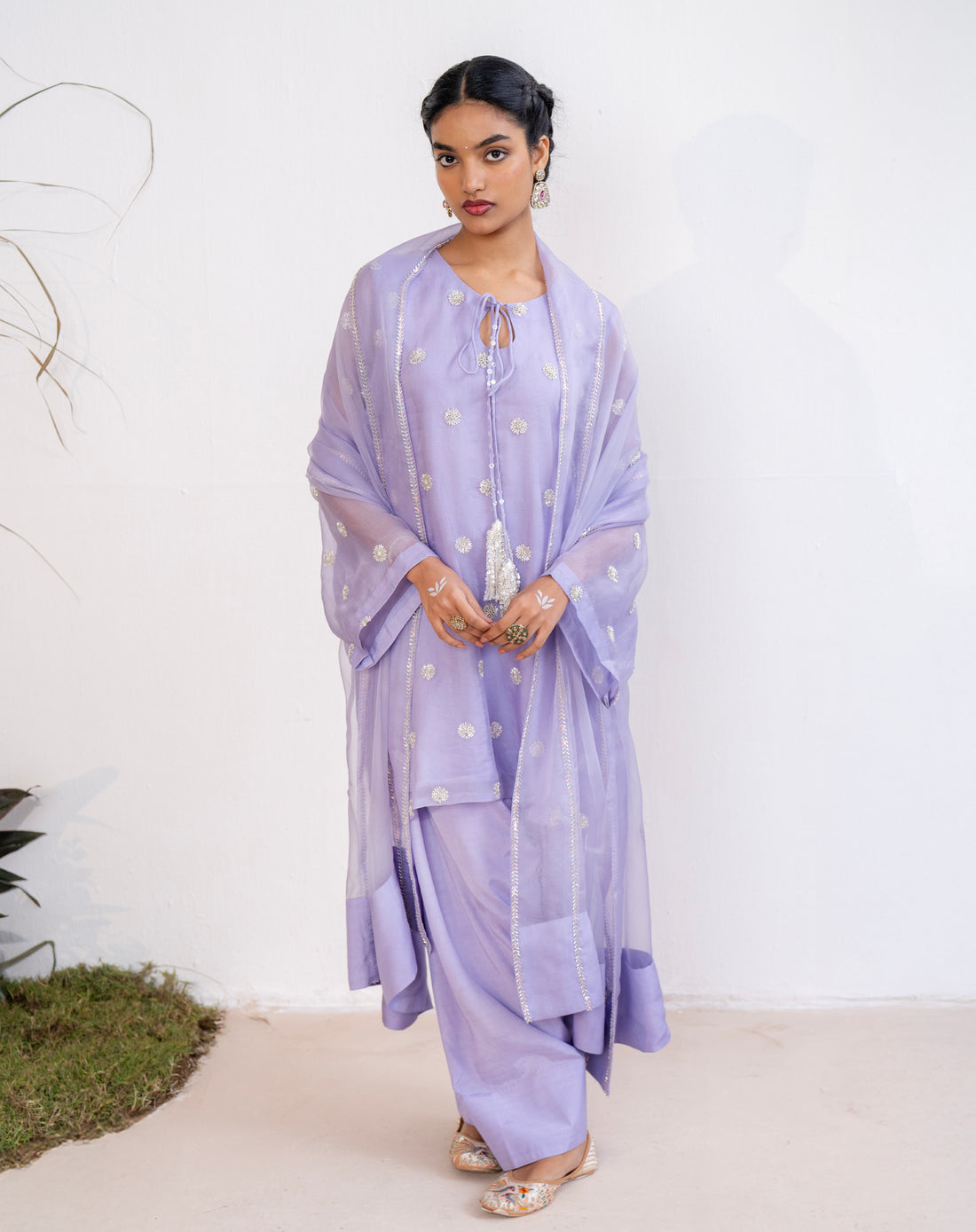 Noor-e-Booti Kurta set - Lavender