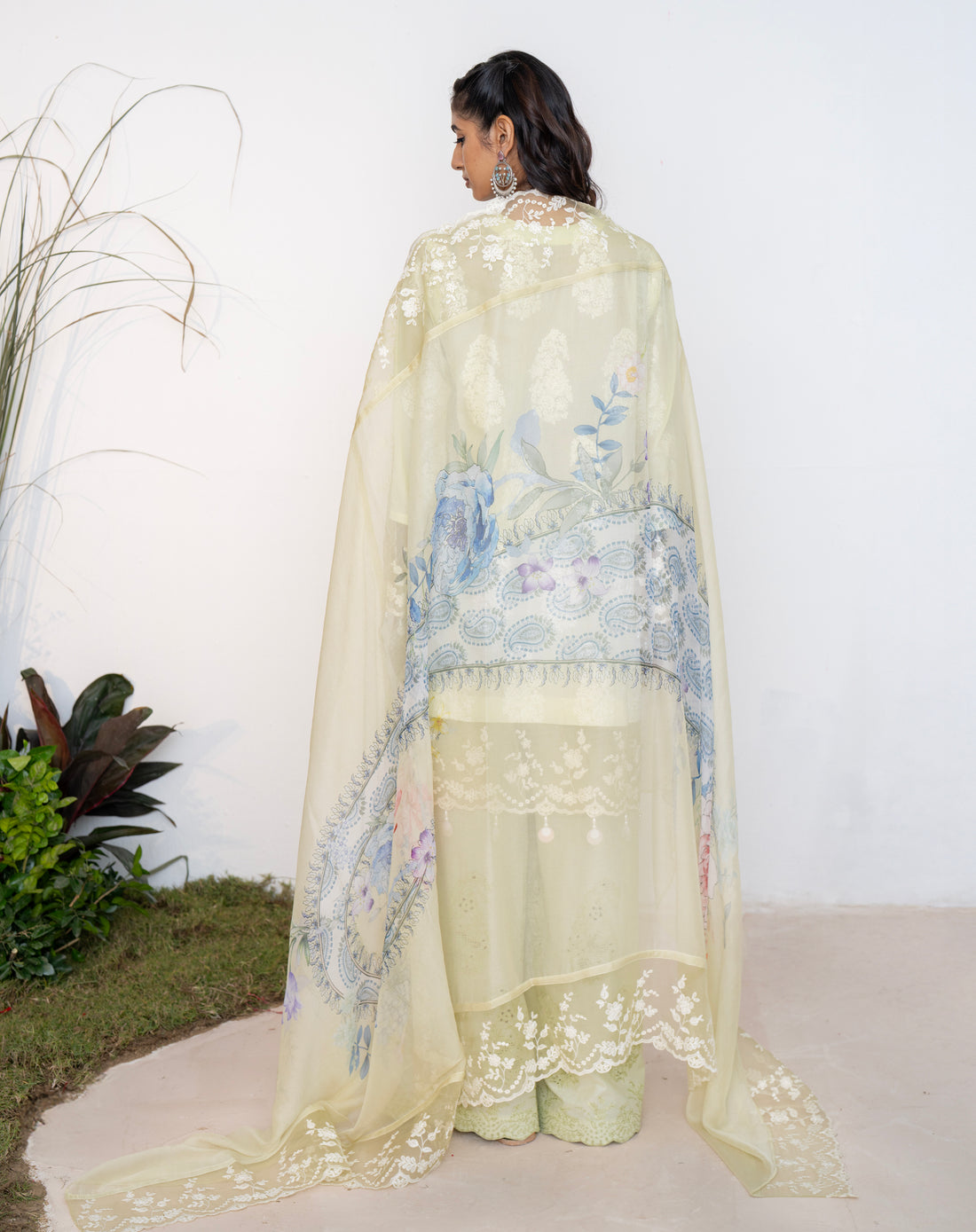 Shehnaaz Ivory Lemon Lawn Set