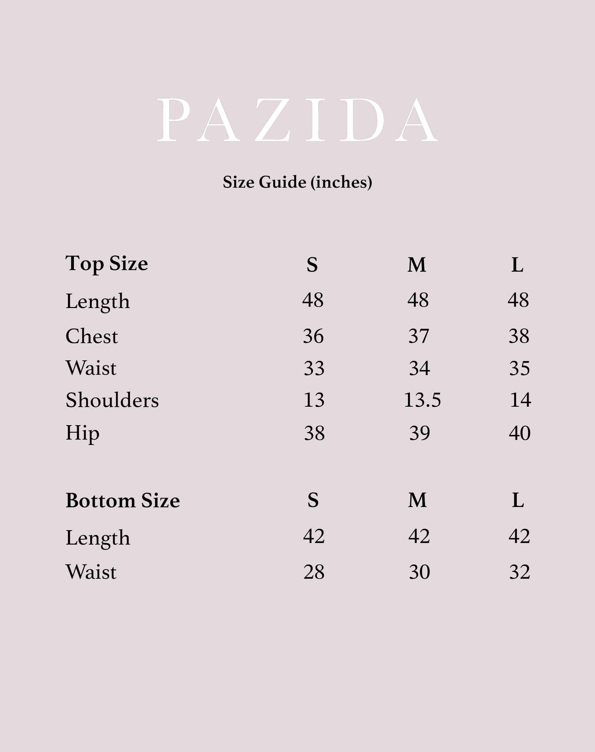 Mobile Size Guide