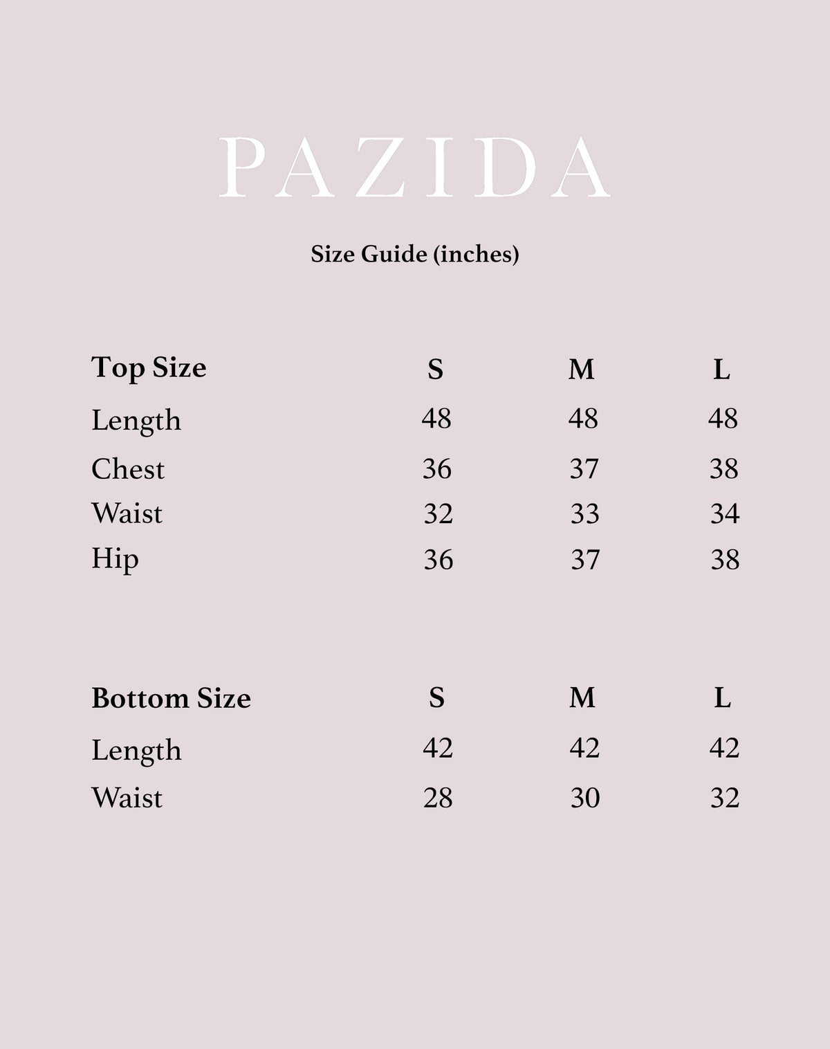 Mobile Size Guide