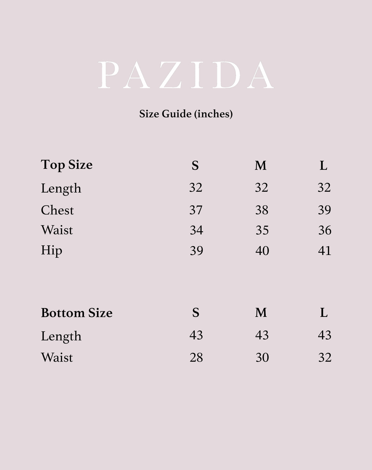 Mobile Size Guide