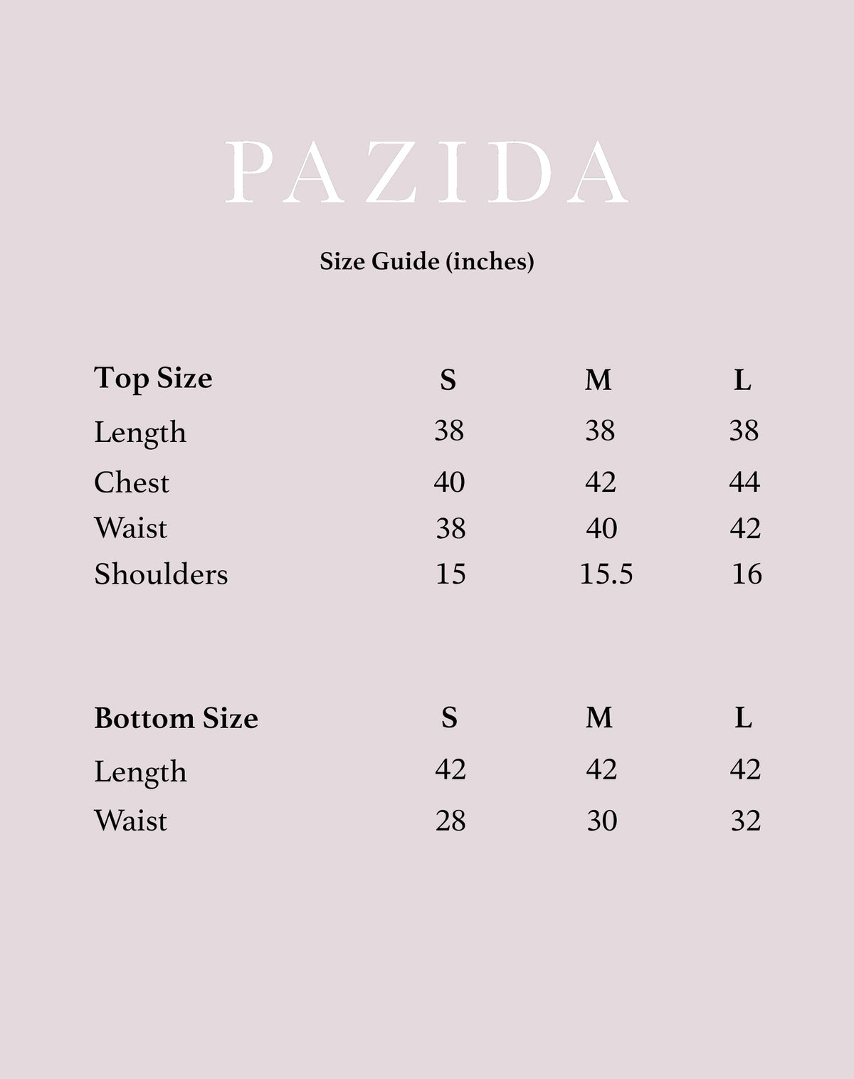 Mobile Size Guide